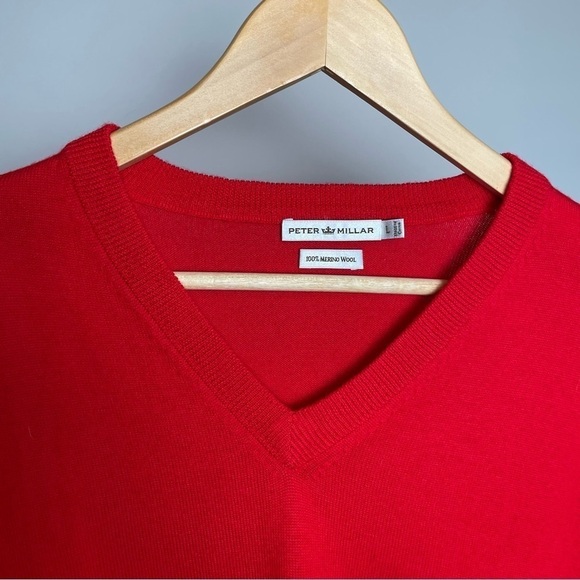Peter Millar 100% Merino Wool V-Neck Pullover Sweater - Picture 7 of 8